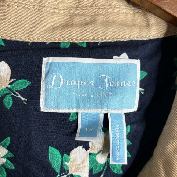 Draper James Casual Peplum Sleeve Utility Jacket Khaki Size 12 - Picture 8 of 8